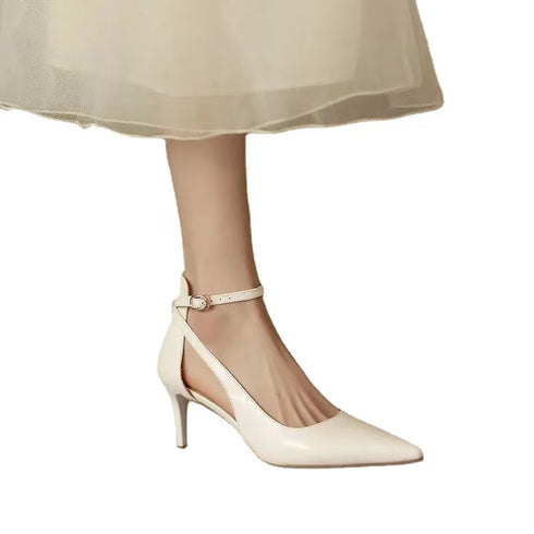 Elegant Pointed Medium Heels for Women - Fashionable Casual Pumps for Parties